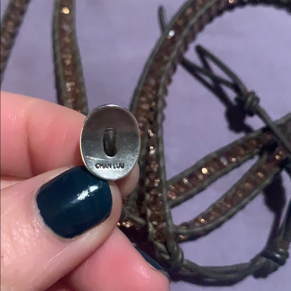 Chan Luu 5 Wrap Precious Stone Leather Bracelet - Picture 2 of 4